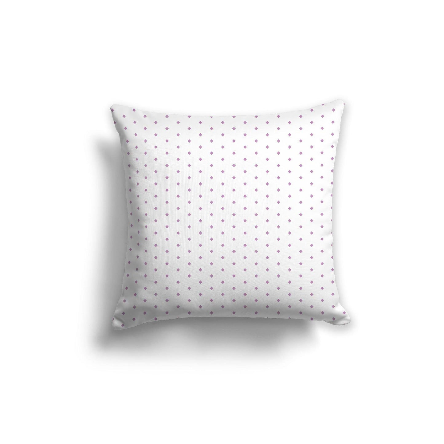 White Spun Polyester Throw Pillow with Fine Mauve Diamonds on Front 26 x 26 inches / 66 x 66 cm