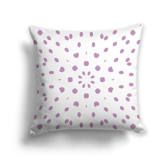 White Spun Polyester Throw Pillow with Mauve Burst Pattern on Front, USCU-1360-231