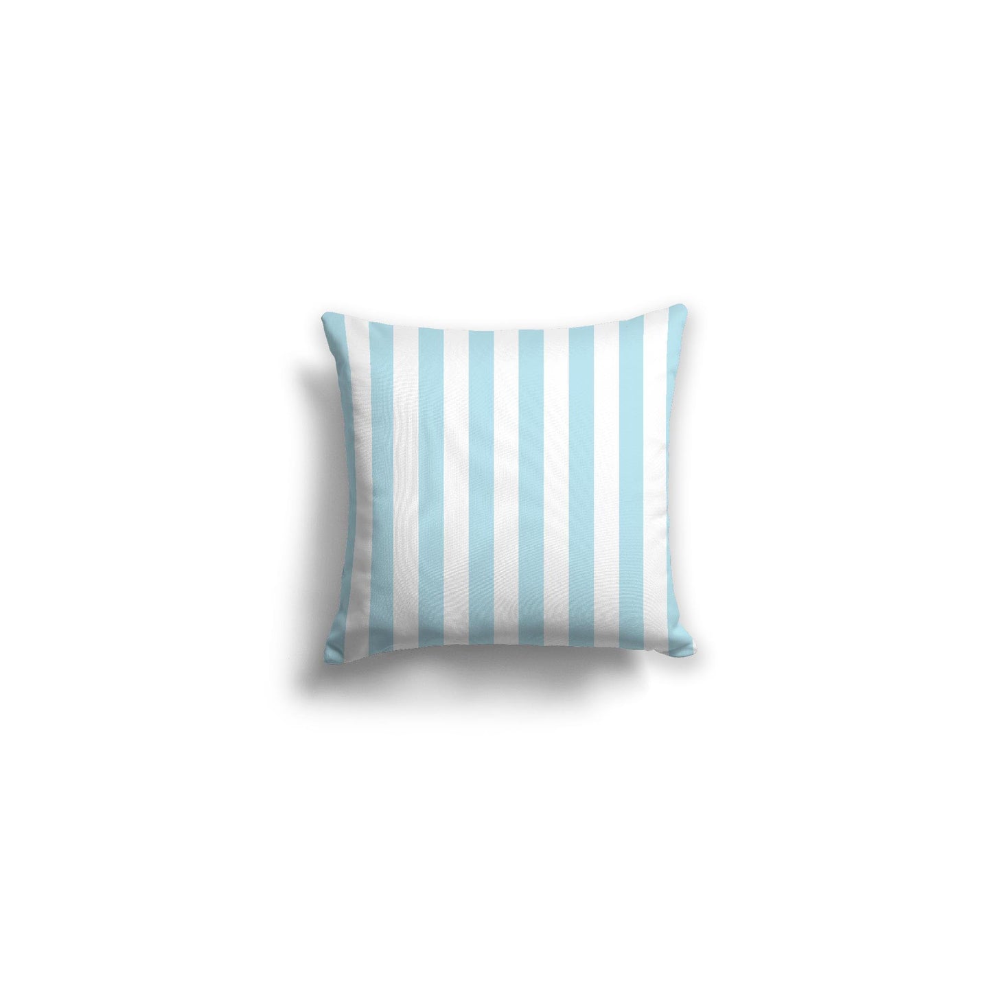 White Spun Polyester Throw Pillow with Light Blue Bars on Front 14 x 14 inches / 36 x 36 cm
