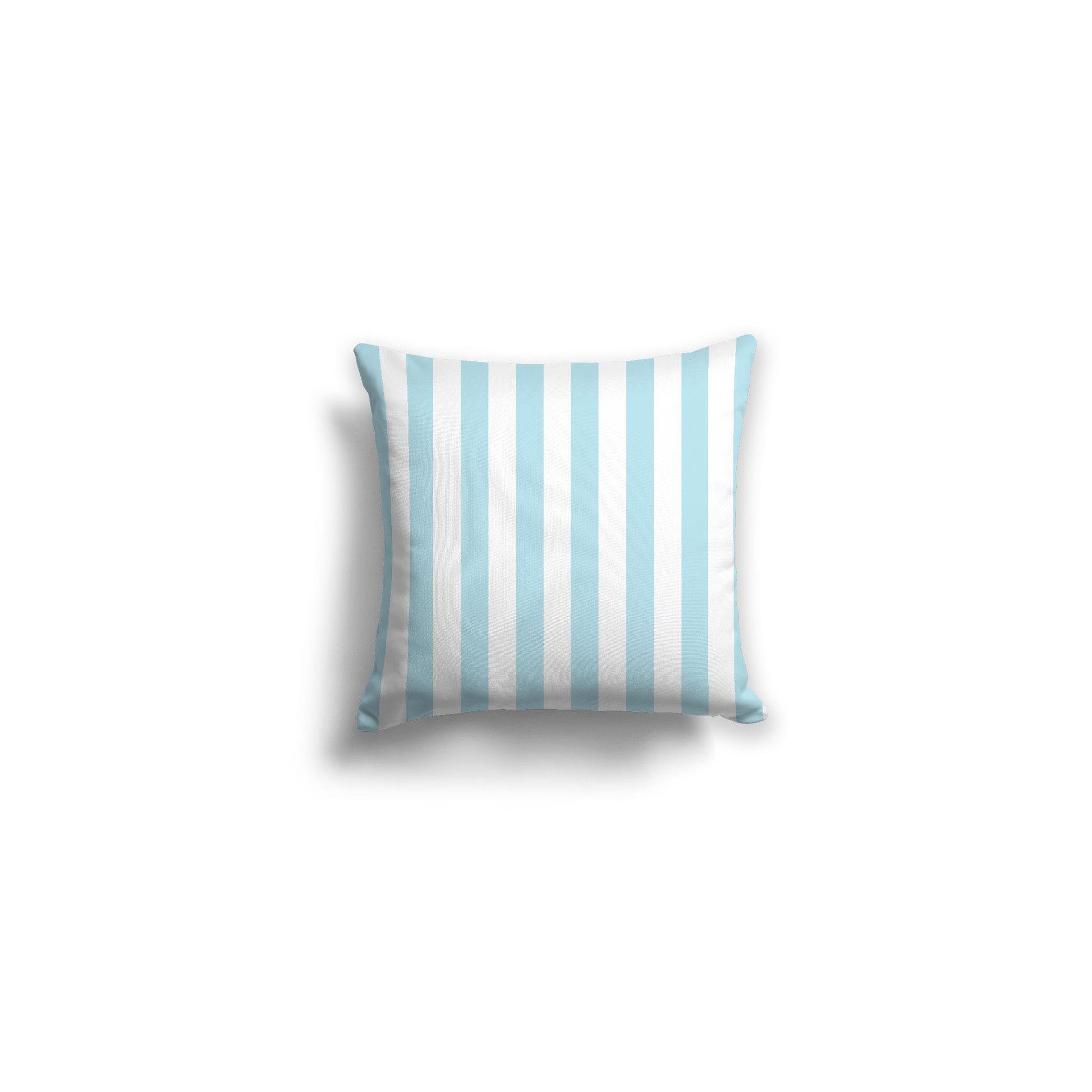 White Spun Polyester Throw Pillow with Light Blue Bars on Front 14 x 14 inches / 36 x 36 cm