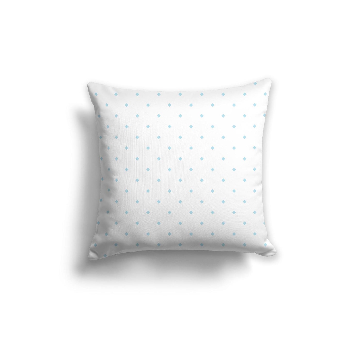 White Spun Polyester Throw Pillow with Light Blue Diamonds on Front 26 x 26 inches / 66 x 66 cm