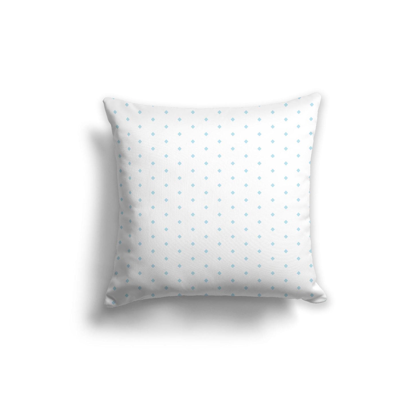 White Spun Polyester Throw Pillow with Fine Light Blue Diamonds on Front 20 x 20 inches / 51 x 51 cm