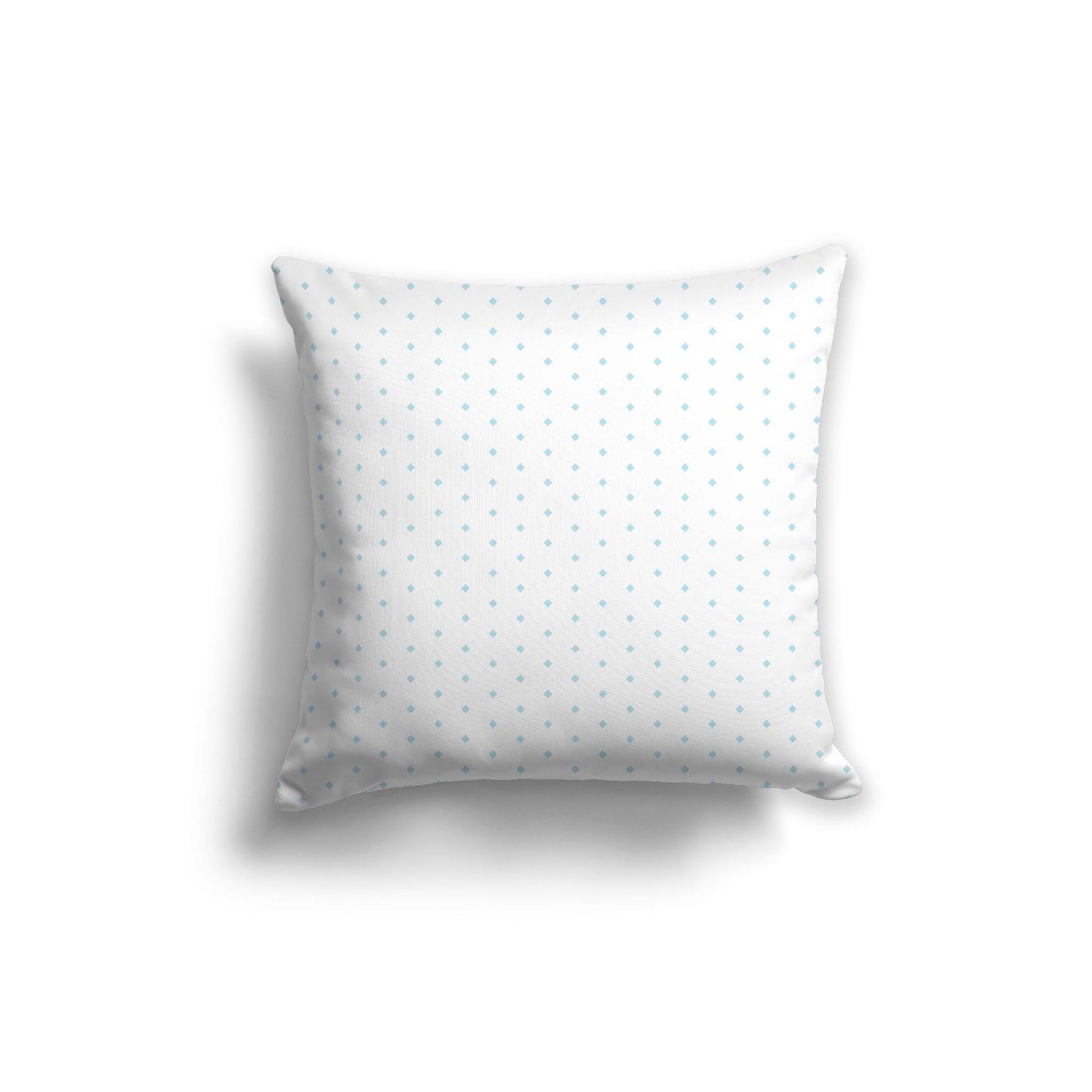 White Spun Polyester Throw Pillow with Fine Light Blue Diamonds on Front 26 x 26 inches / 66 x 66 cm
