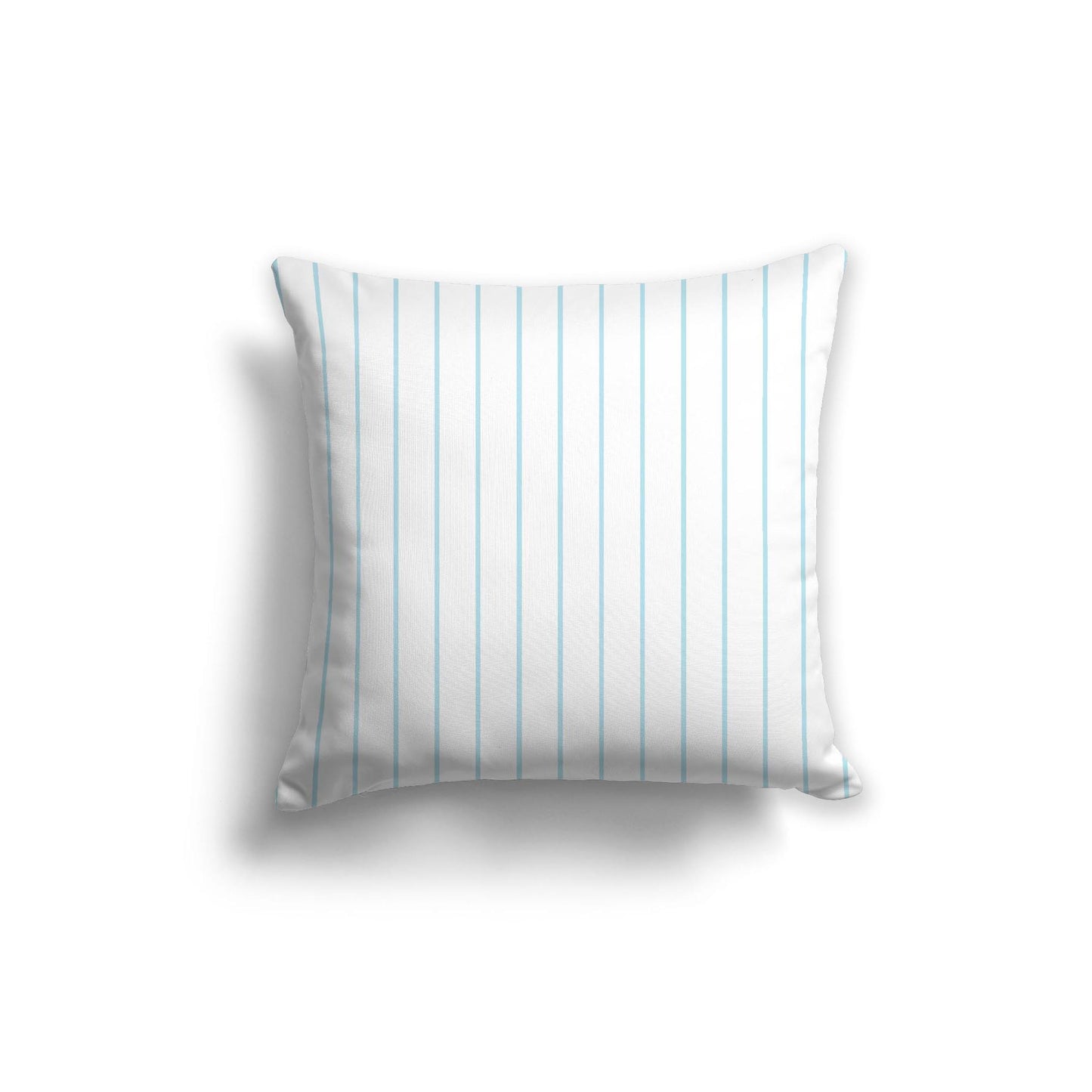 White Spun Polyester Throw Pillow with Fine Light Blue Stripes on Front 20 x 20 inches / 51 x 51 cm