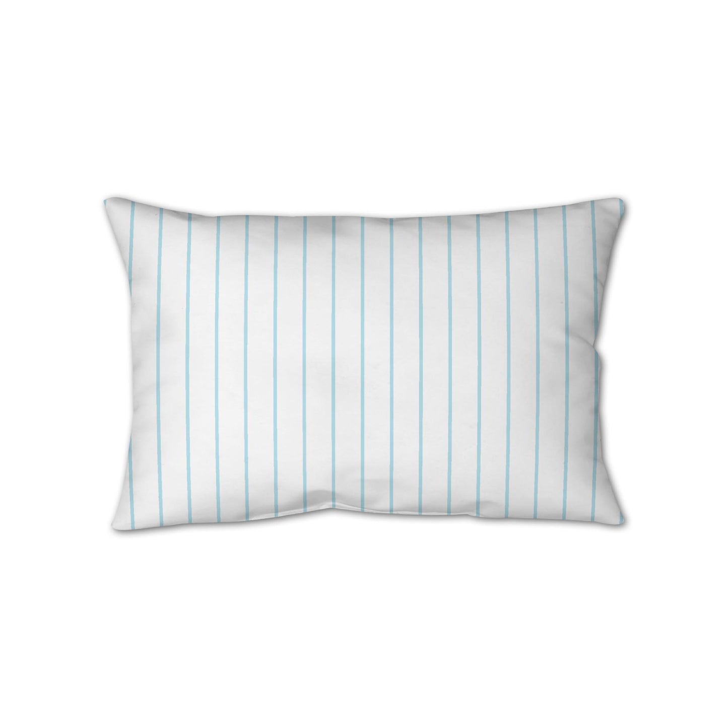 White Spun Polyester Throw Pillow with Fine Light Blue Stripes on Front 25 x 18 inches / 63.5 x 66 cm