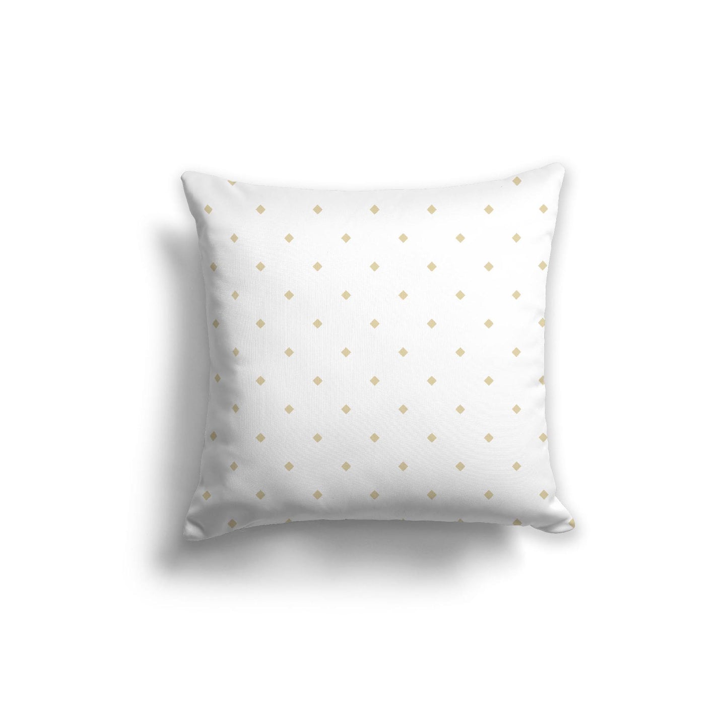 White Spun Polyester Throw Pillow with Desert Sand Diamonds on Front 20 x 20 inches / 51 x 51 cm