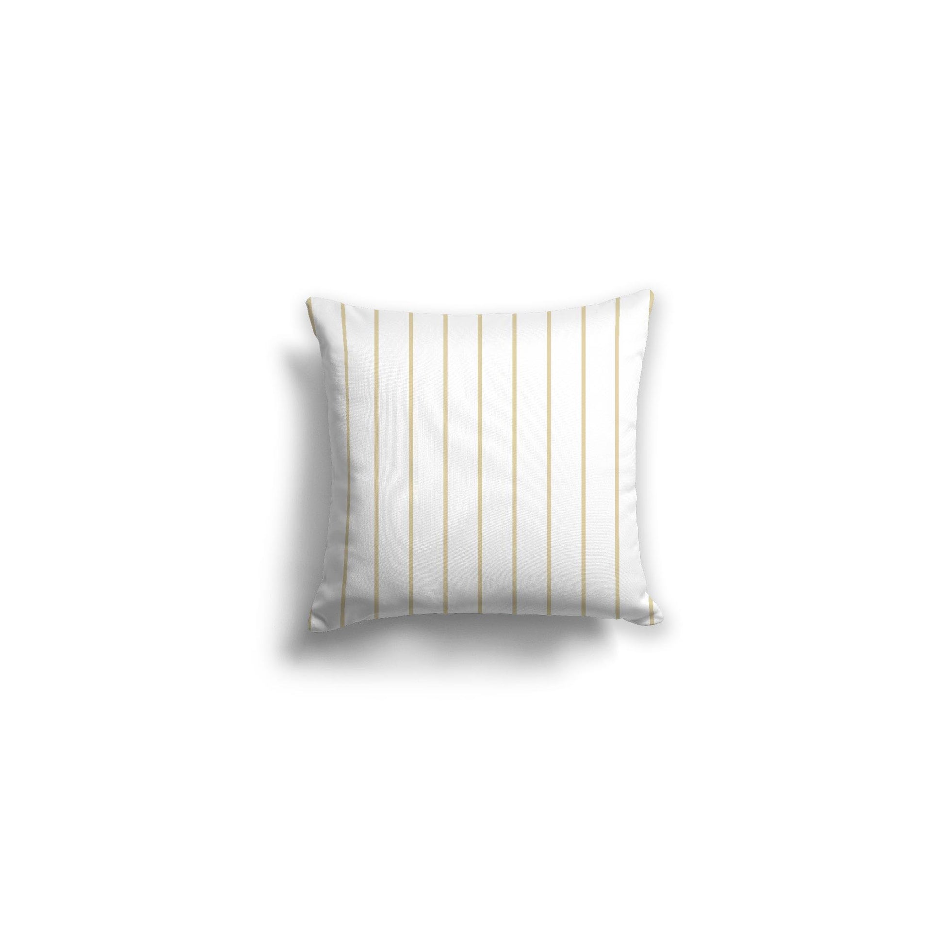 White Spun Polyester Throw Pillow with Fine Desert Sand Stripes on Front 14 x 14 inches / 36 x 36 cm