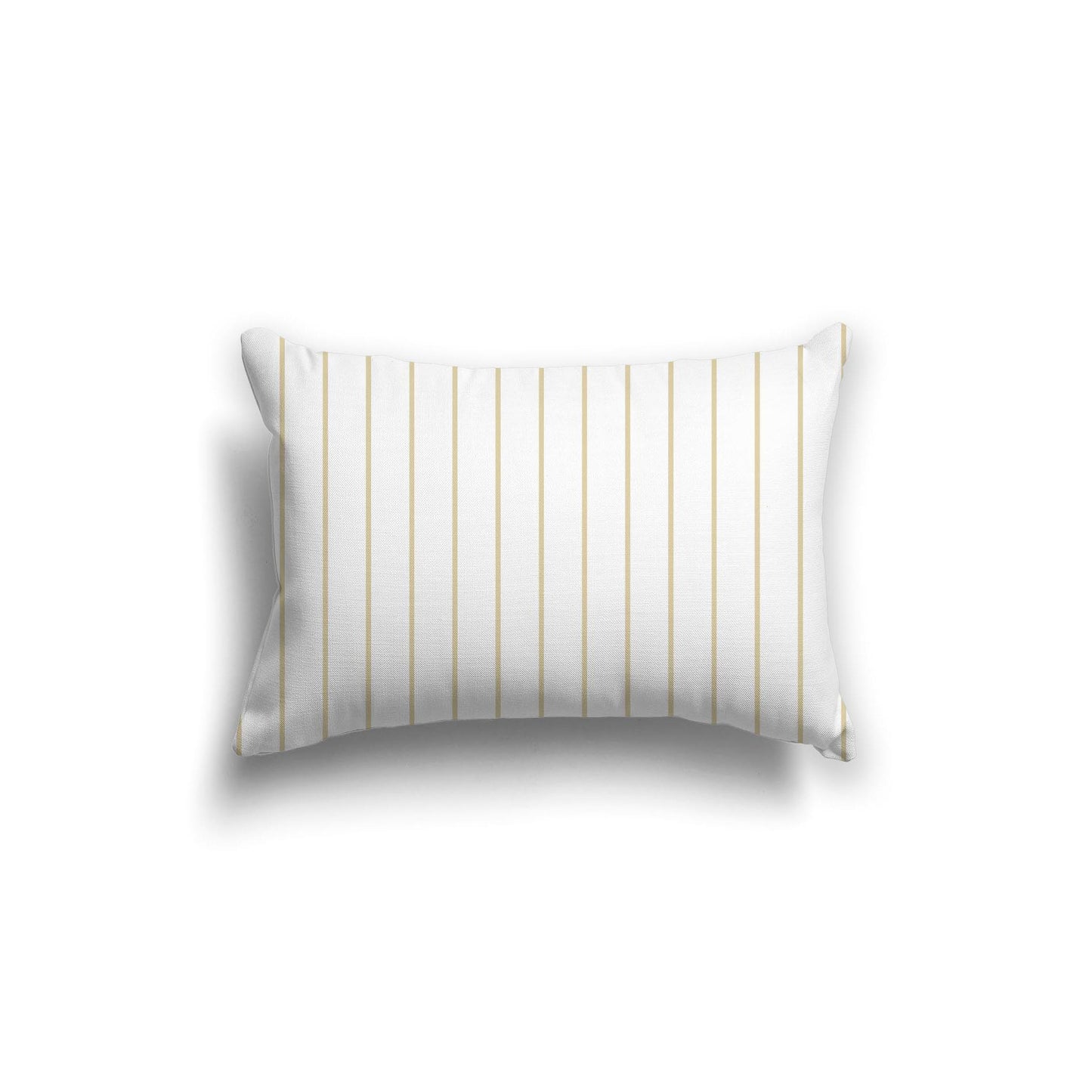 White Spun Polyester Throw Pillow with Fine Desert Sand Stripes on Front 20 x 14 inches / 51 x 36 cm