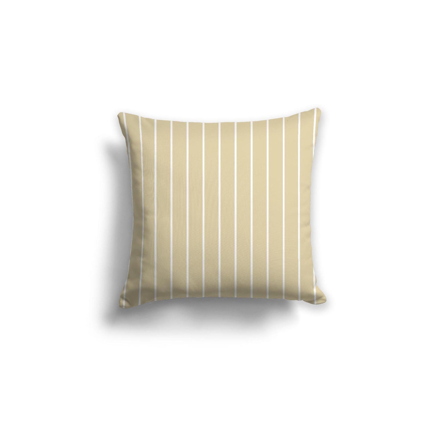 Desert Sand Spun Polyester Throw Pillow with Fine White Stripes on Front 18 x 18 inches / 46 x 46 cm