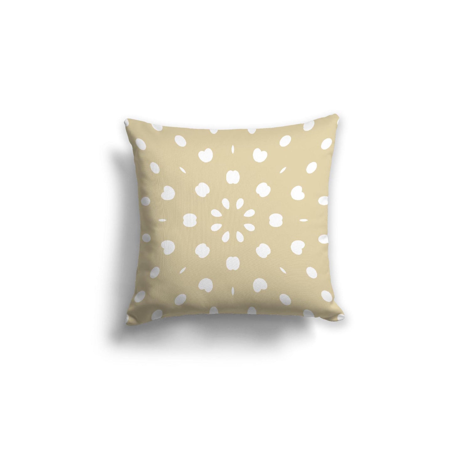 Desert Sand Spun Polyester Throw Pillow with White Burst Pattern on Front 18 x 18 inches / 46 x 46 cm