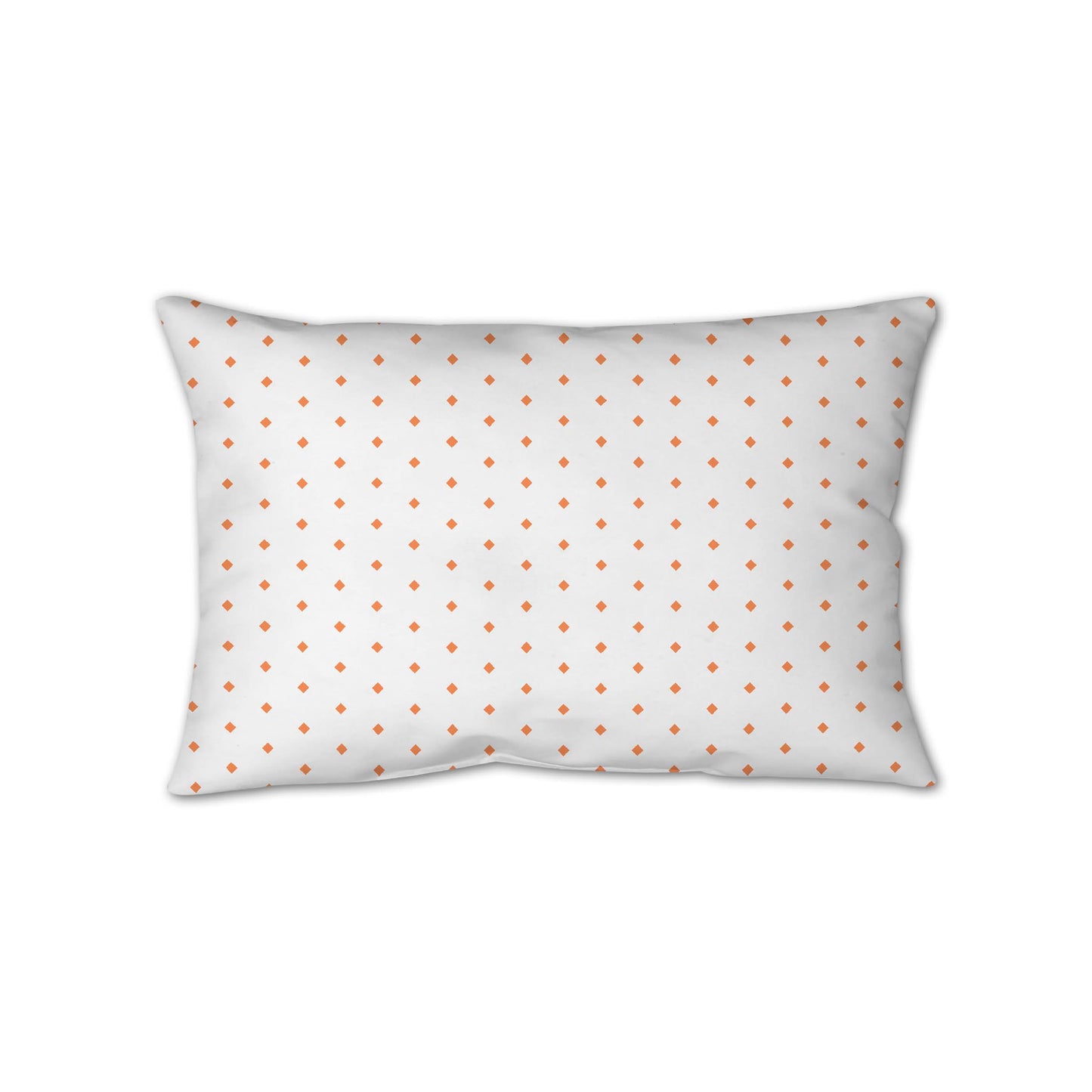 White Spun Polyester Throw Pillow with Fine Light Orange Diamonds on Front 25 x 18 inches / 63.5 x 66 cm