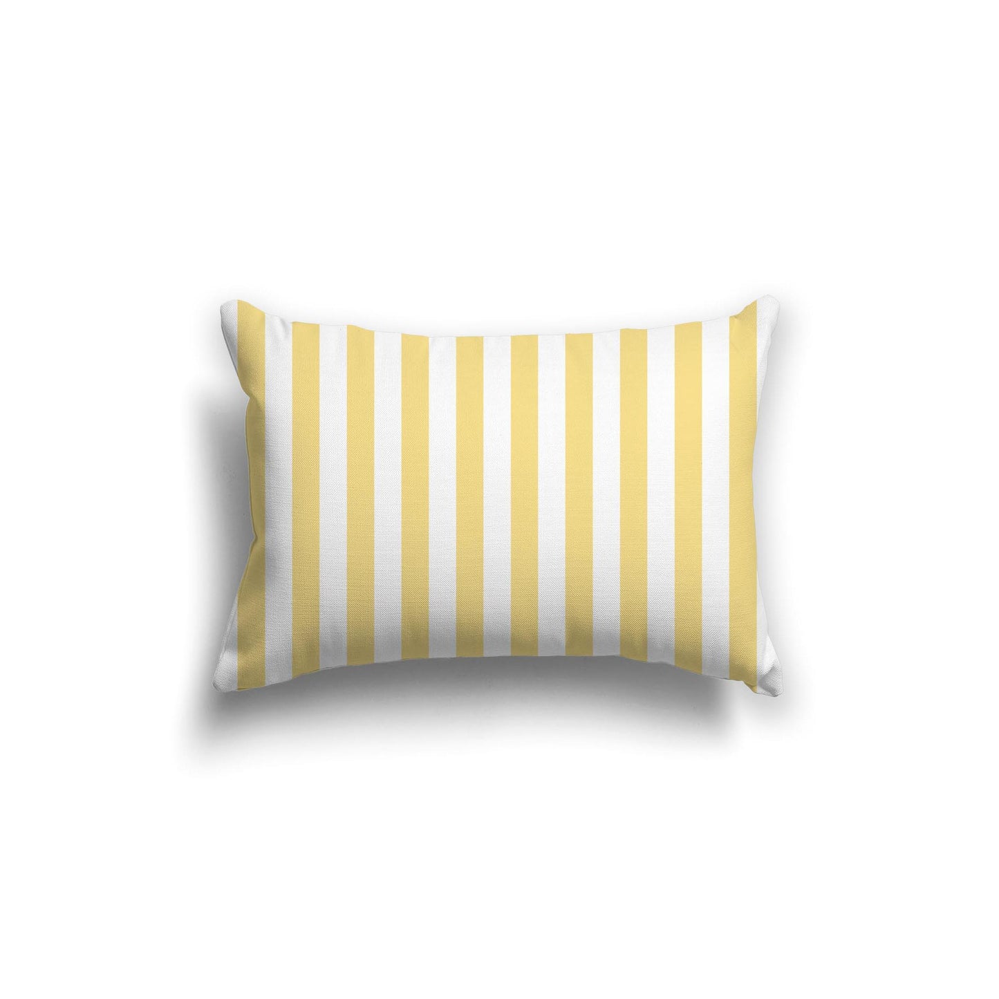 White Spun Polyester Throw Pillow with Yellow Bars on Front 20 x 14 inches / 51 x 36 cm