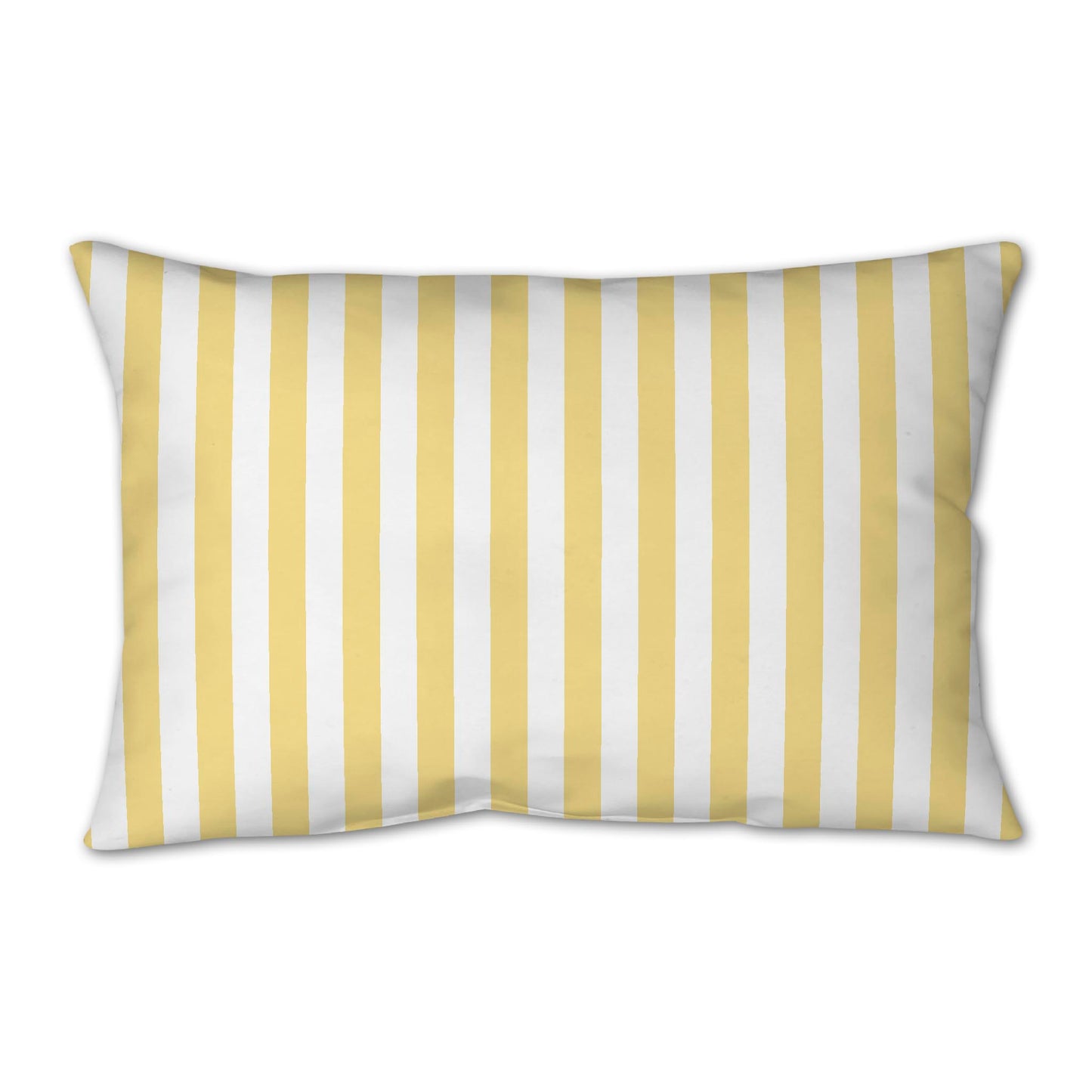 White Spun Polyester Throw Pillow with Yellow Bars on Front 25 x 18 inches / 63.5 x 66 cm