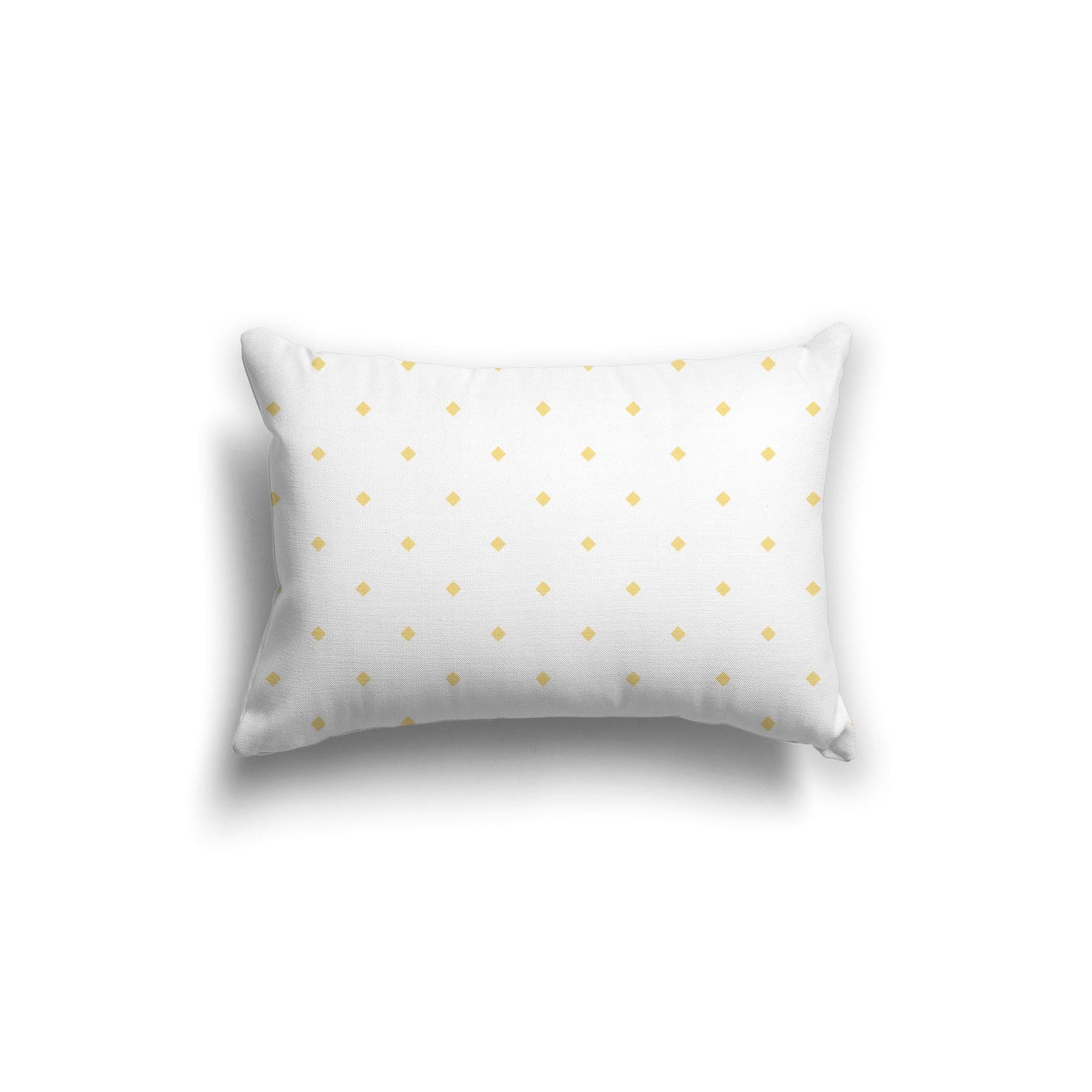 White Spun Polyester Throw Pillow with Yellow Diamonds on Front 20 x 14 inches / 51 x 36 cm