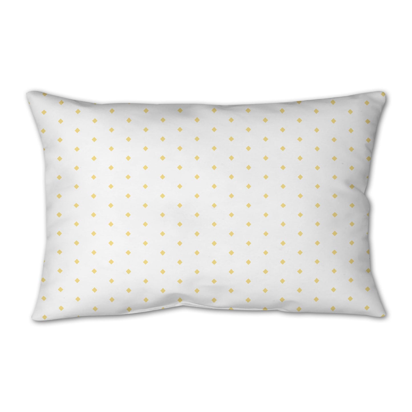 White Spun Polyester Throw Pillow with Fine Yellow Diamonds on Front 25 x 18 inches / 63.5 x 66 cm