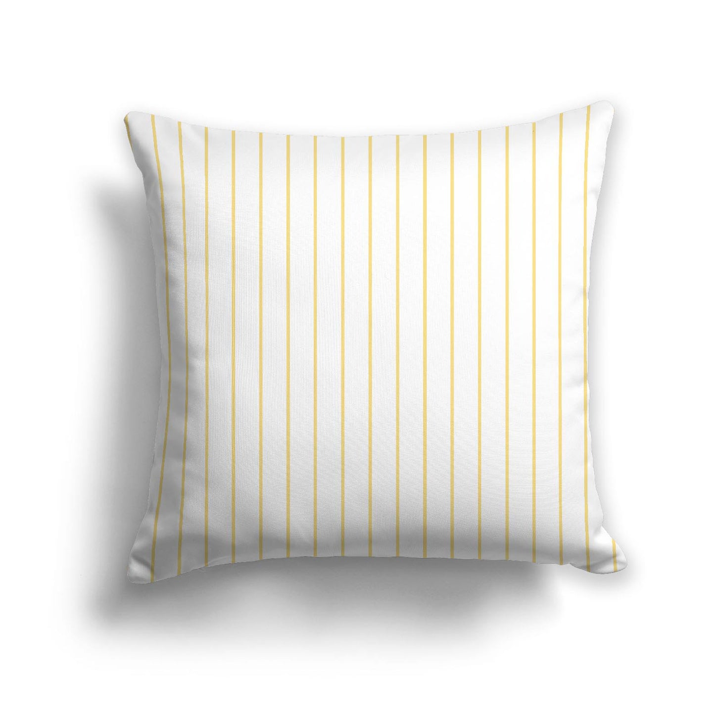 White Spun Polyester Throw Pillow with Fine Yellow Stripes on Front 26 x 26 inches / 66 x 66 cm