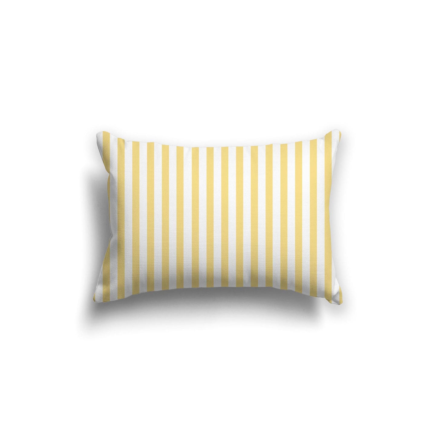 White Spun Polyester Throw Pillow with Thin Yellow Bars on Front 20 x 14 inches / 51 x 36 cm