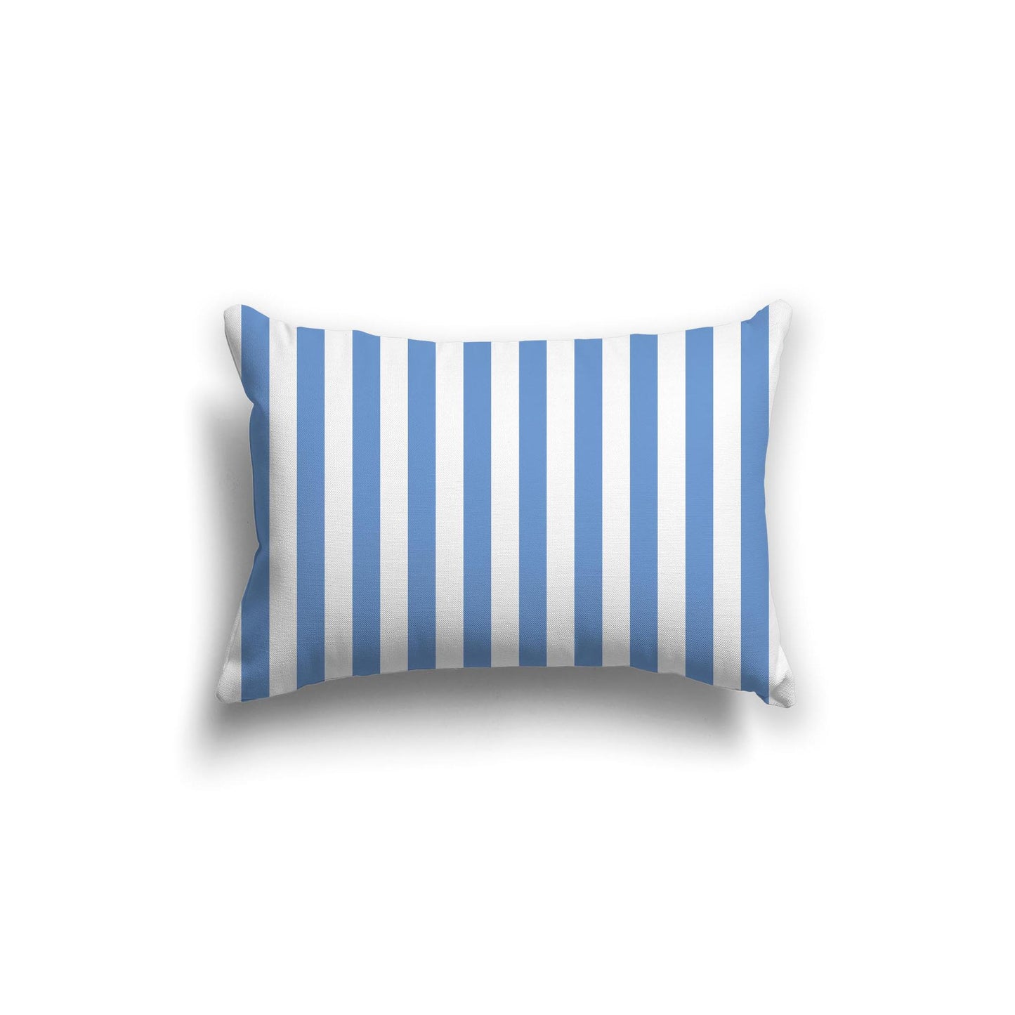 White Spun Polyester Throw Pillow with Blue Bars on Front 20 x 14 inches / 51 x 36 cm