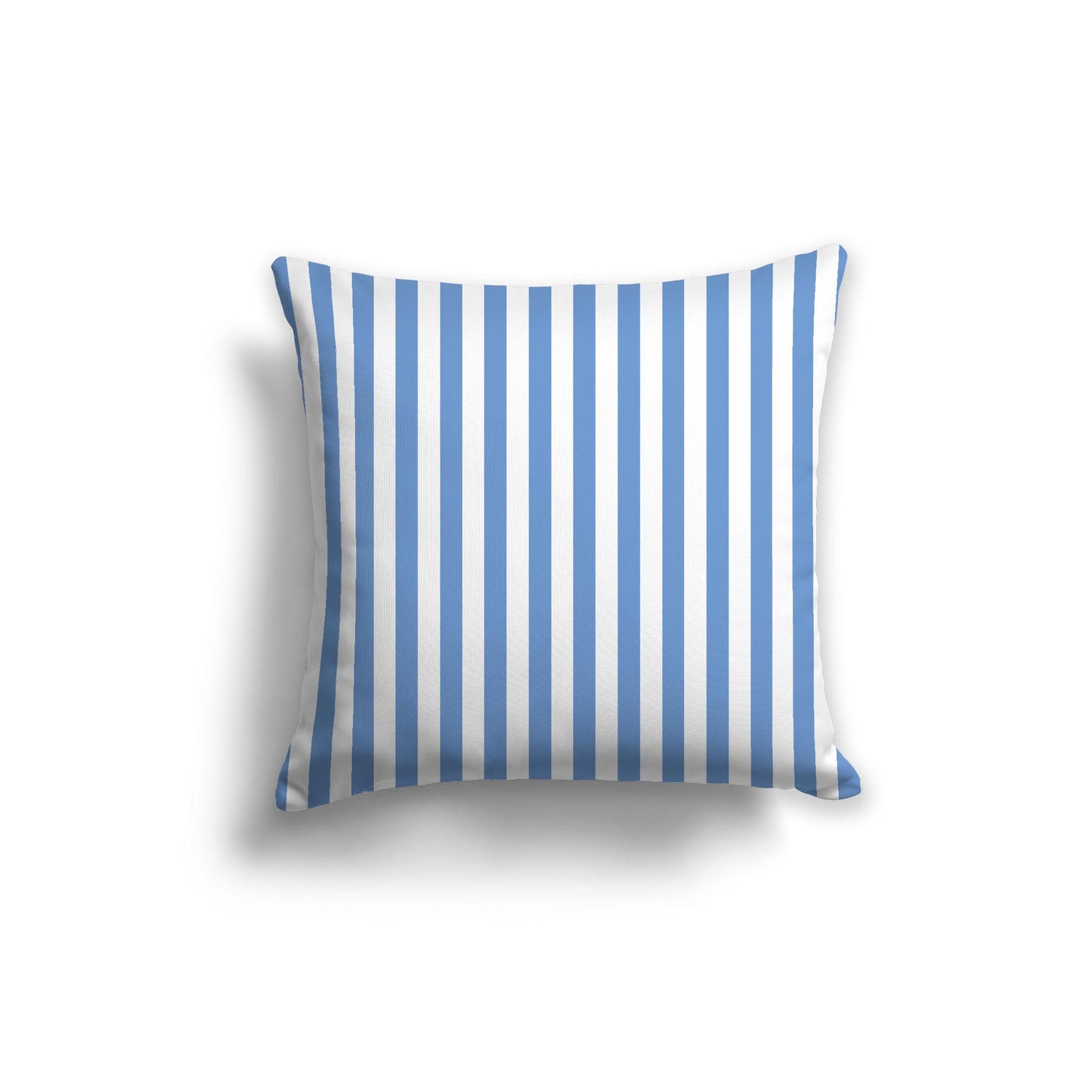 White Spun Polyester Throw Pillow with Blue Bars on Front 26 x 26 inches / 66 x 66 cm