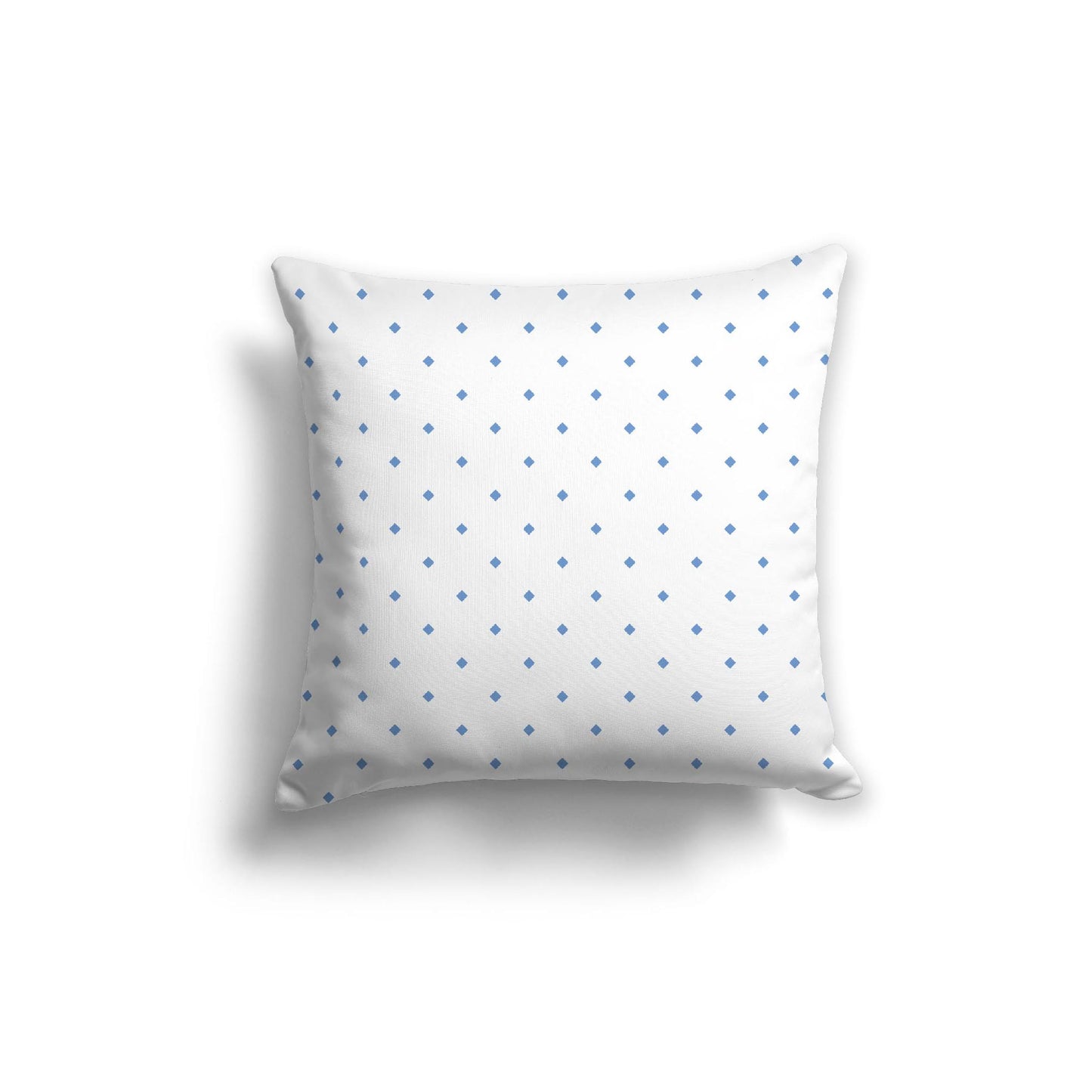 White Spun Polyester Throw Pillow with Blue Diamonds on Front 26 x 26 inches / 66 x 66 cm