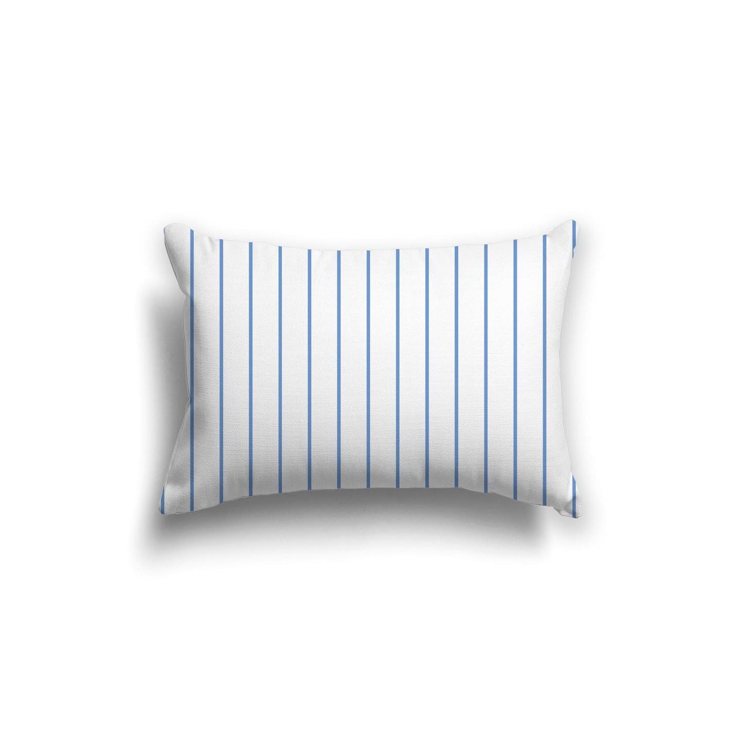White Spun Polyester Throw Pillow with Fine Blue Stripes on Front 20 x 14 inches / 51 x 36 cm