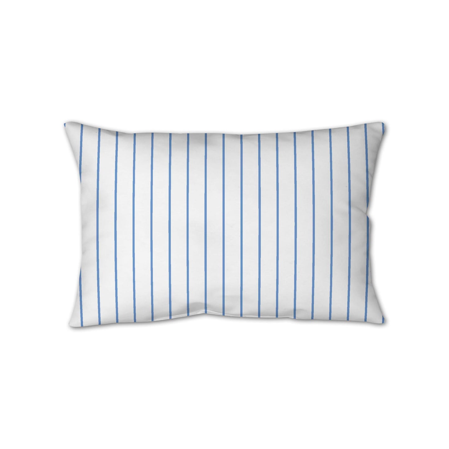White Spun Polyester Throw Pillow with Fine Blue Stripes on Front 25 x 18 inches / 63.5 x 66 cm