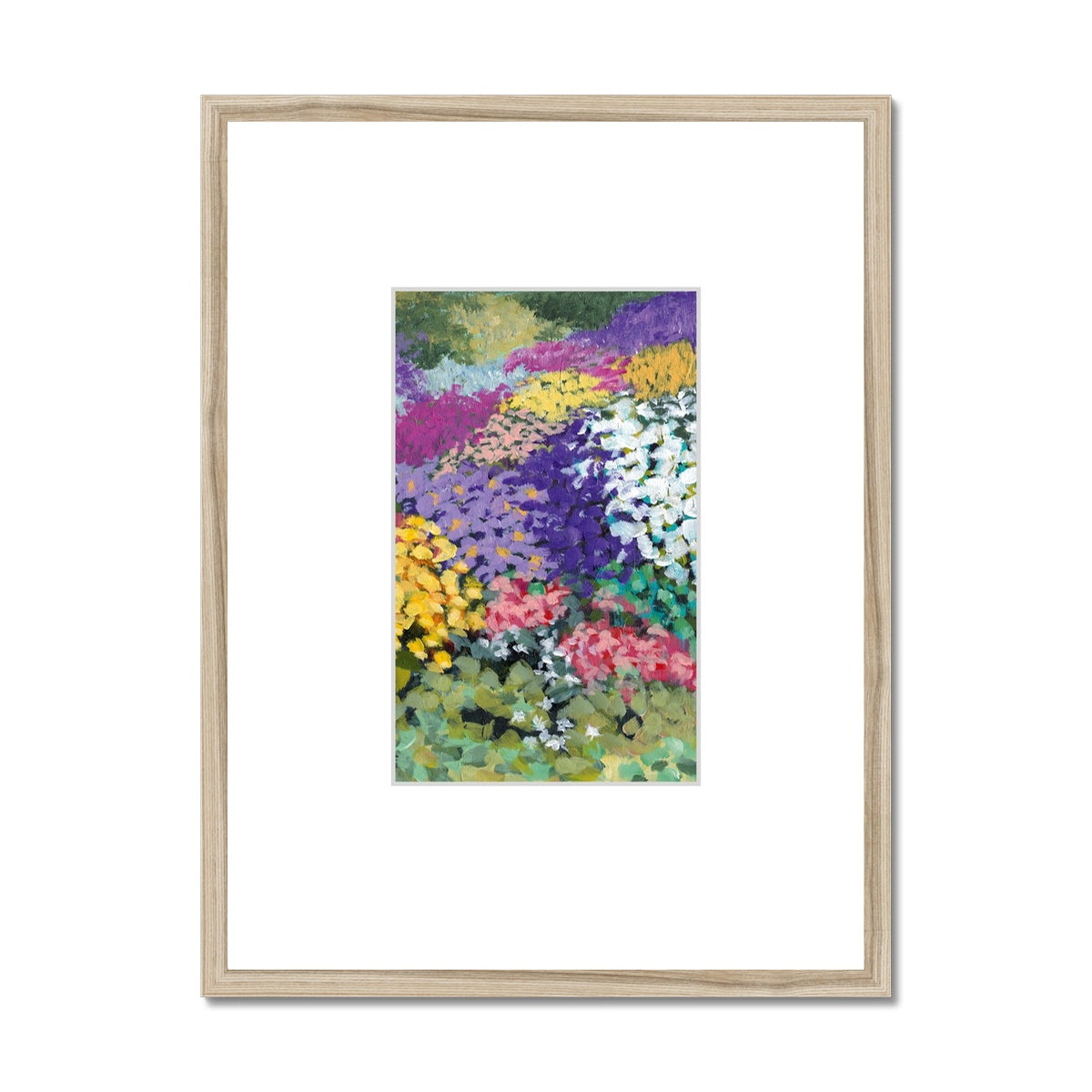 Framed Fine Art Print, Faux Mat - 18x24 inches | Floral Garden in Acrylic, FMV-1381-003