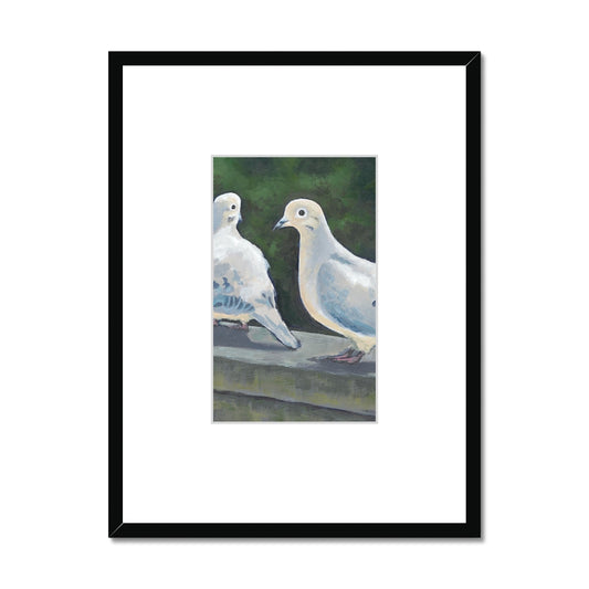 Framed Fine Art Print, Faux Mat - 18x24 inches | Mourning Doves in Acrylic, FMV-1000-1125