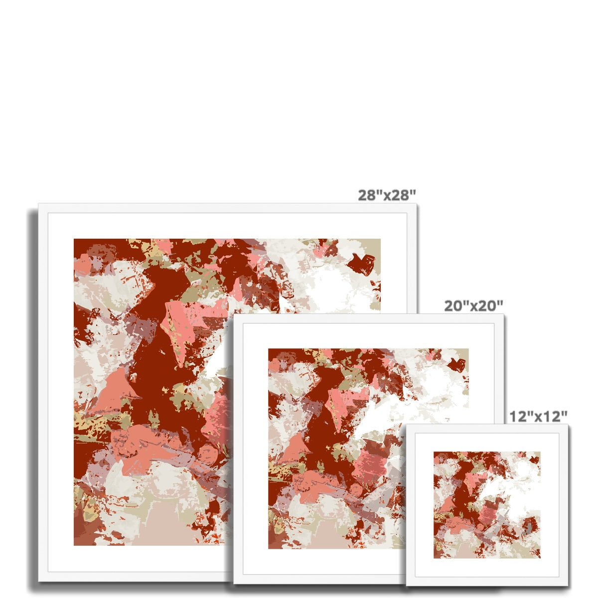 Framed Graphic Art Print, White Mat - 8x8 12x12 16x16 20x20 24x24 28x28 inches | FPS-1130-7695