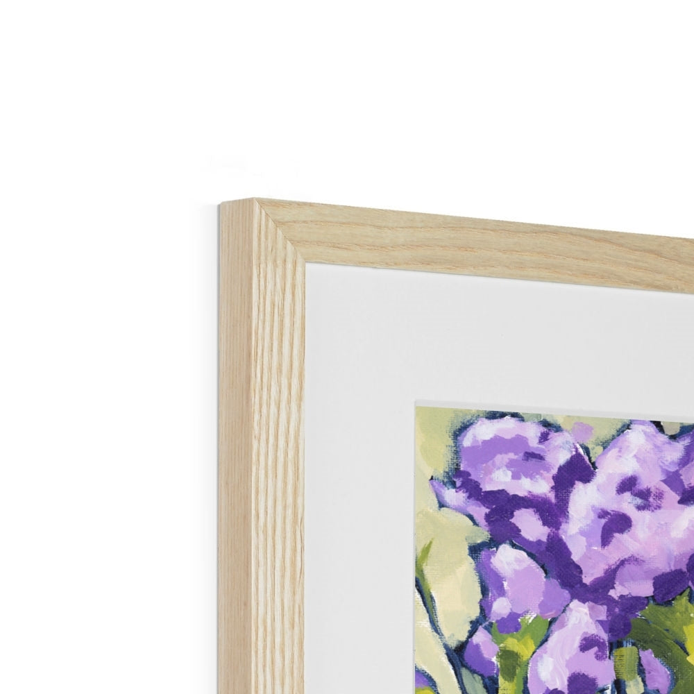 Framed Fine Art Print, White Mat - 8x8 12x12 16x16 20x20 24x24 28x28 inches | Mauve Carnations in Acrylic, FPS-1070