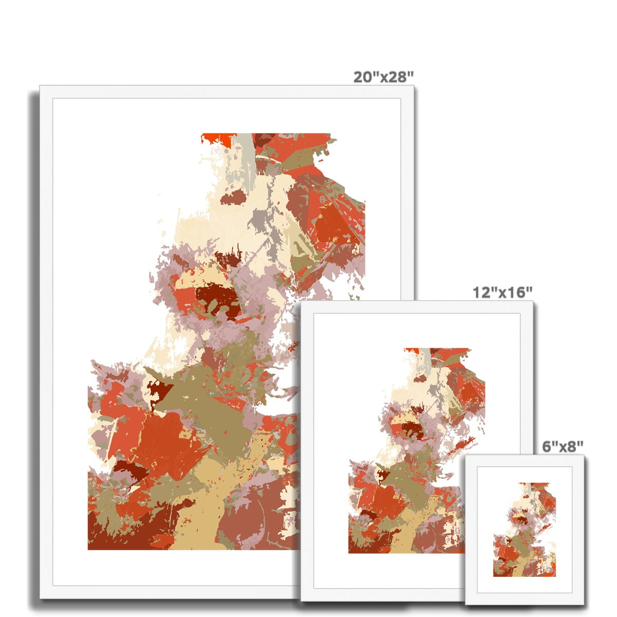 Framed Graphic Art Print, White Mat - 6x8, 8x12, 11x14, 12x16, 16x20, 18x24, 20x28 inches | FPV-1130-7694
