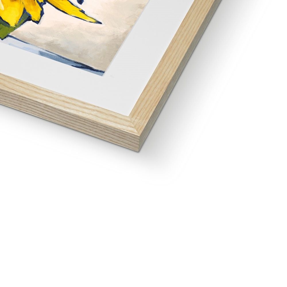 Framed Fine Art Print, White Mat - 8x8 12x12 16x16 20x20 24x24 28x28 inches | Sunflowers in Acrylic, FPS-1040