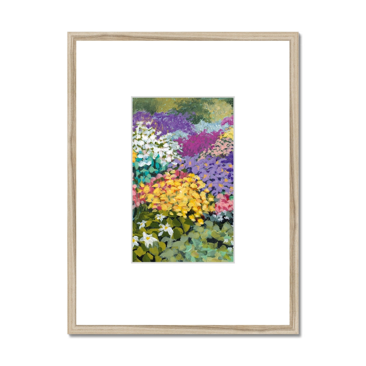 Framed Fine Art Print, Faux Mat - 18x24 inches | Floral Garden in Acrylic, FMV-1381-002