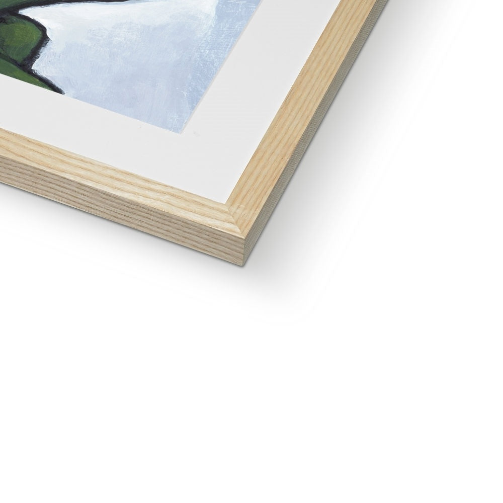 Framed Fine Art Print, White Mat - 8x8 12x12 16x16 20x20 24x24 28x28 inches | Yellow Tulips in Acrylic, FPS-1120