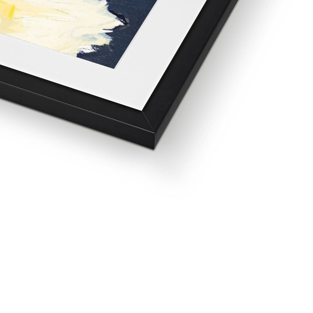 Framed Fine Art Print, White Mat - 6x8 8x12 12x16 12x18 20x28 24x36 28x40 inches | White Peonies in Acrylic, FPV-1050
