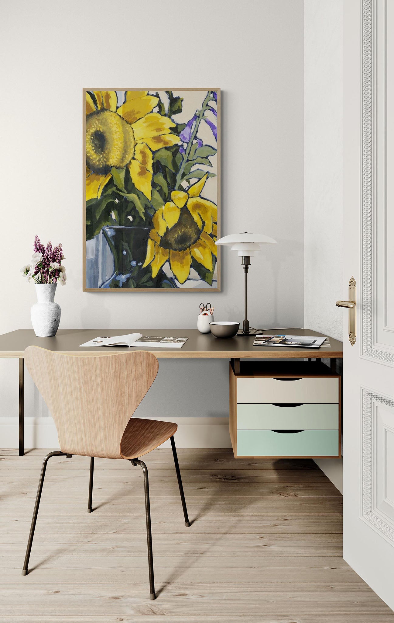 Fine Art Canvas Print - 20x30 24x36 30x45 36x54 inches | Sunflowers in Acrylic, CPV-1040-002