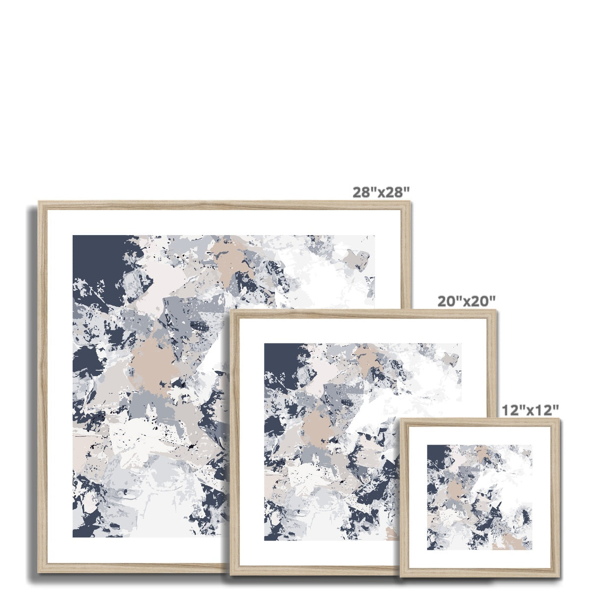 Framed Graphic Art Print, White Mat - 8x8 12x12 16x16 20x20 24x24 28x28 inches | FPS-1220-7695