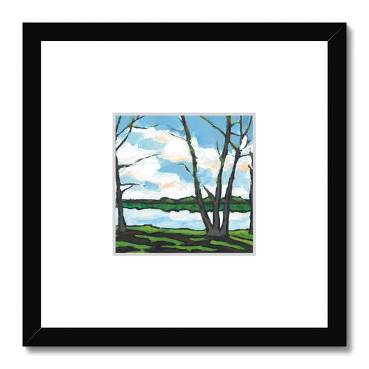 Framed Fine Art Print, Faux Mat - 12x12 inches | Lakeshore in Acrylic, FMS-1100