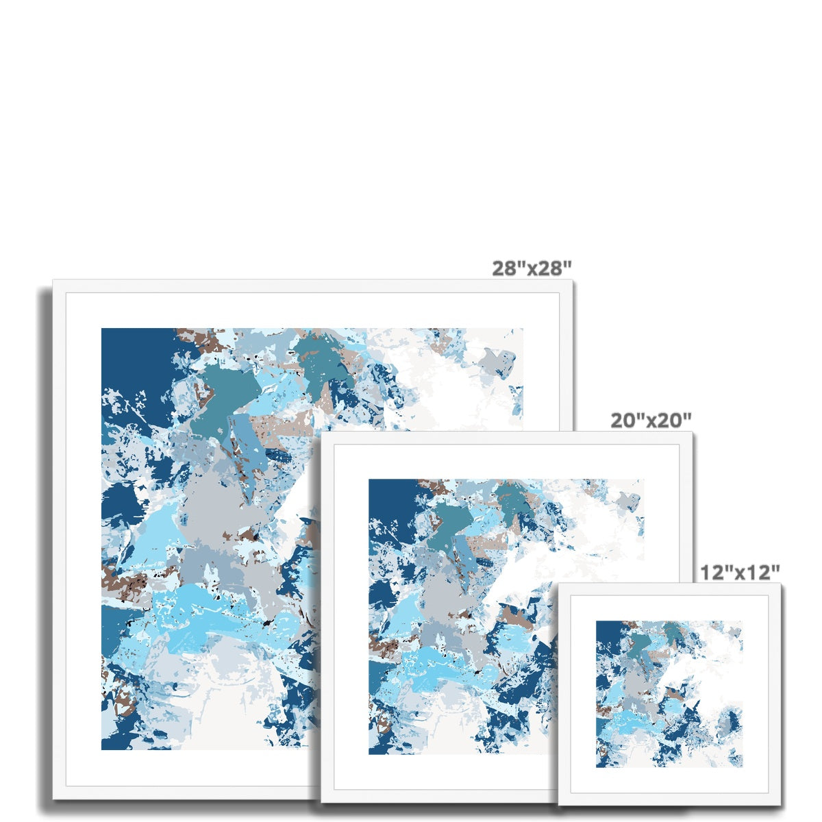 Framed Graphic Art Print, White Mat - 8x8 12x12 16x16 20x20 24x24 28x28 inches | FPS-1150-7695
