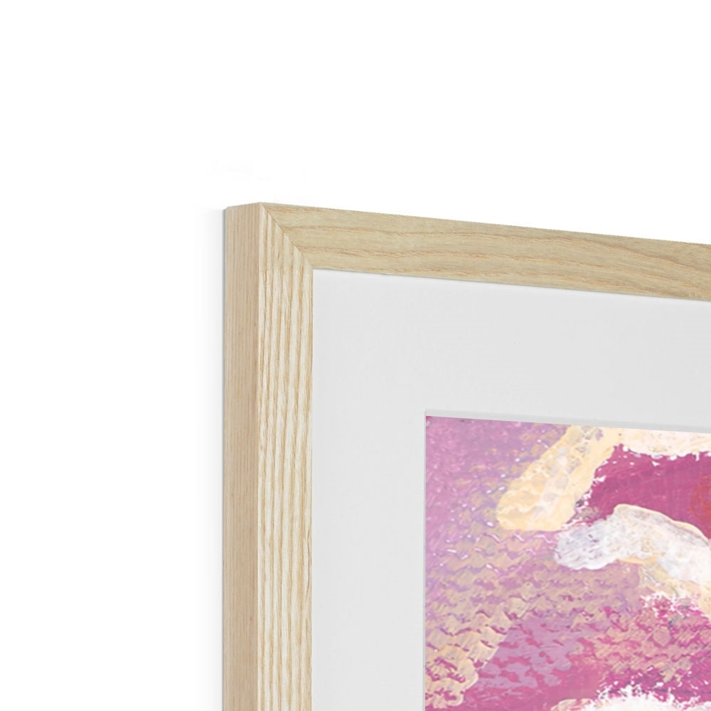 Framed Fine Art Print, White Mat - 8x12 12x18 20x28 24x36 28x40 inches | Pink Tulips in Acrylic, FPV-1080