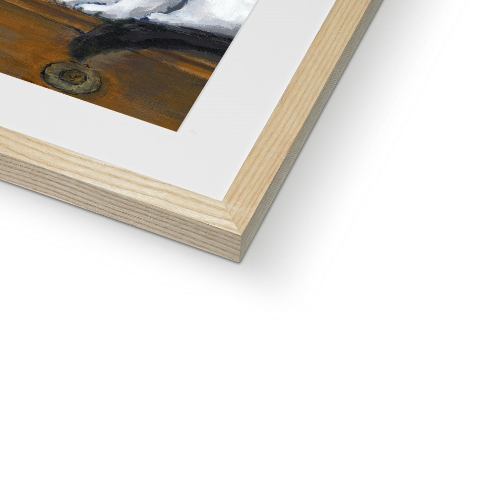 Framed & Mounted Fine Art Print, White Mat - 11x14 inches | Black Cat White Cat in Acrylic, FPV-1000-1122