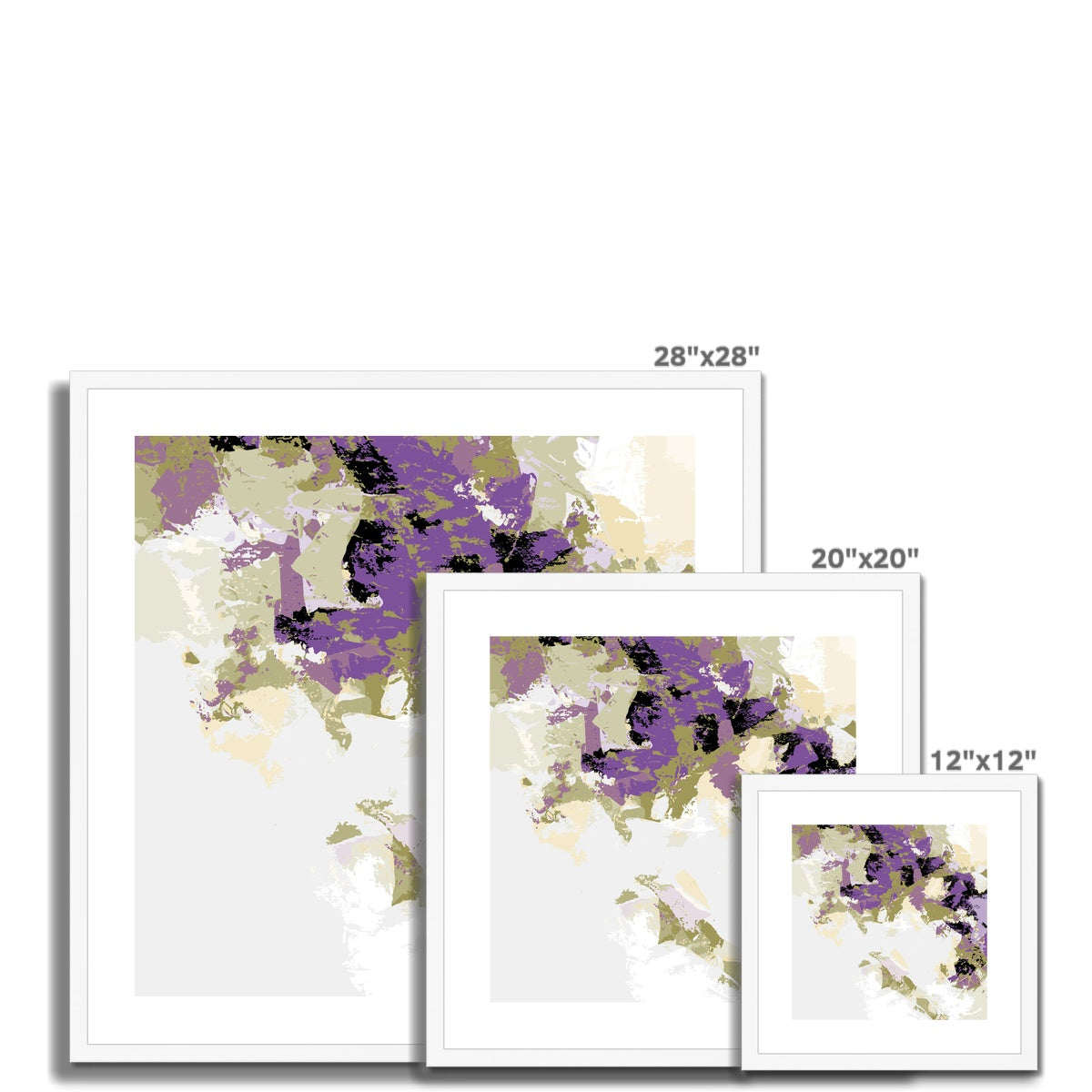 Framed Graphic Art Print, White Mat - 8x8 12x12 16x16 20x20 24x24 28x28 inches | FPS-1250-7693