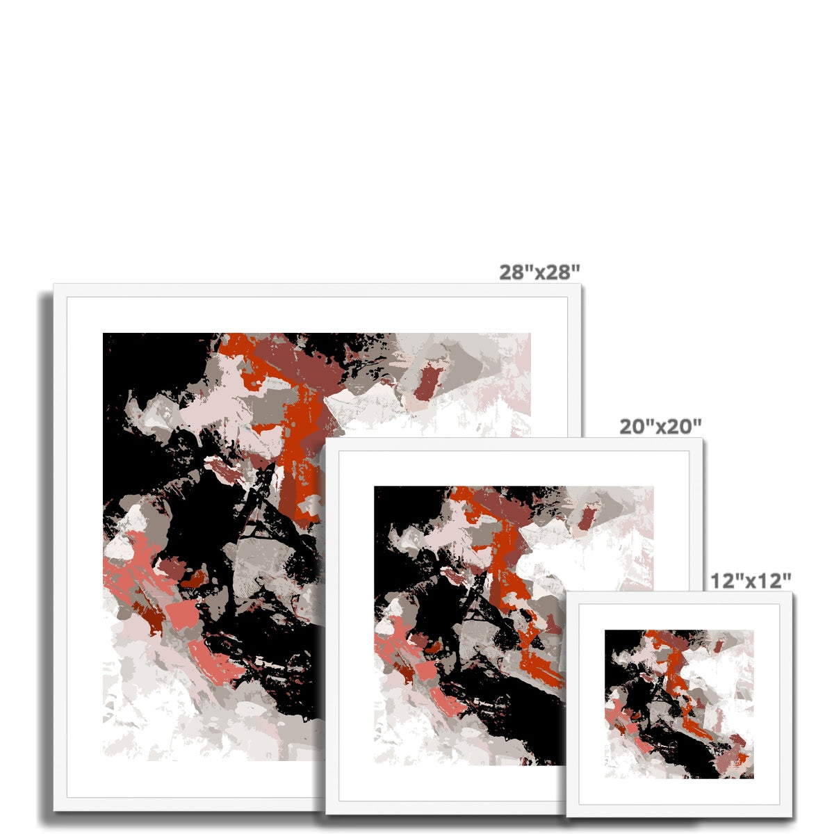 Framed Graphic Art Print, White Mat - 8x8 12x12 16x16 20x20 24x24 28x28 inches | FPS-1130-7690