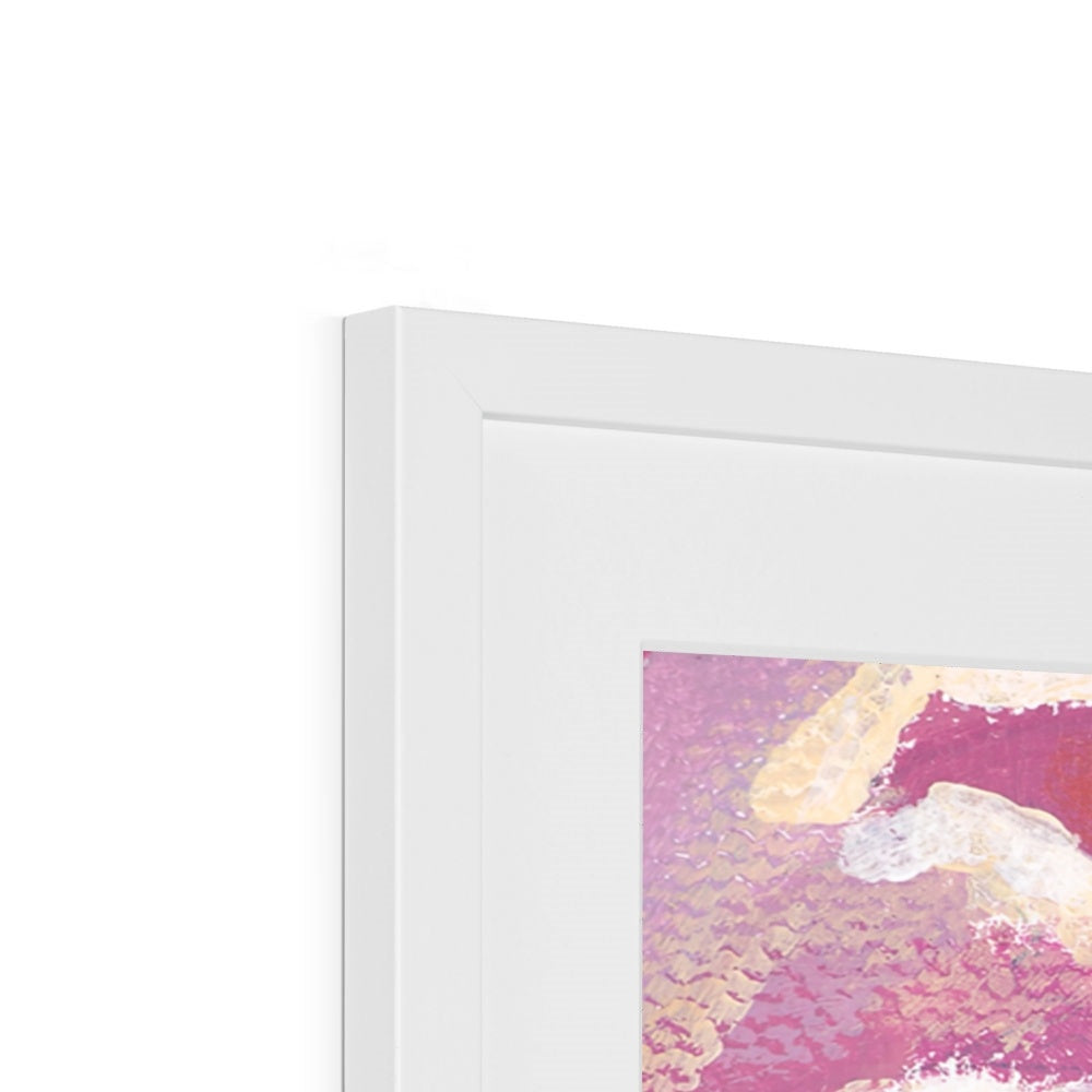 Framed Fine Art Print, White Mat - 8x12 12x18 20x28 24x36 28x40 inches | Pink Tulips in Acrylic, FPV-1080