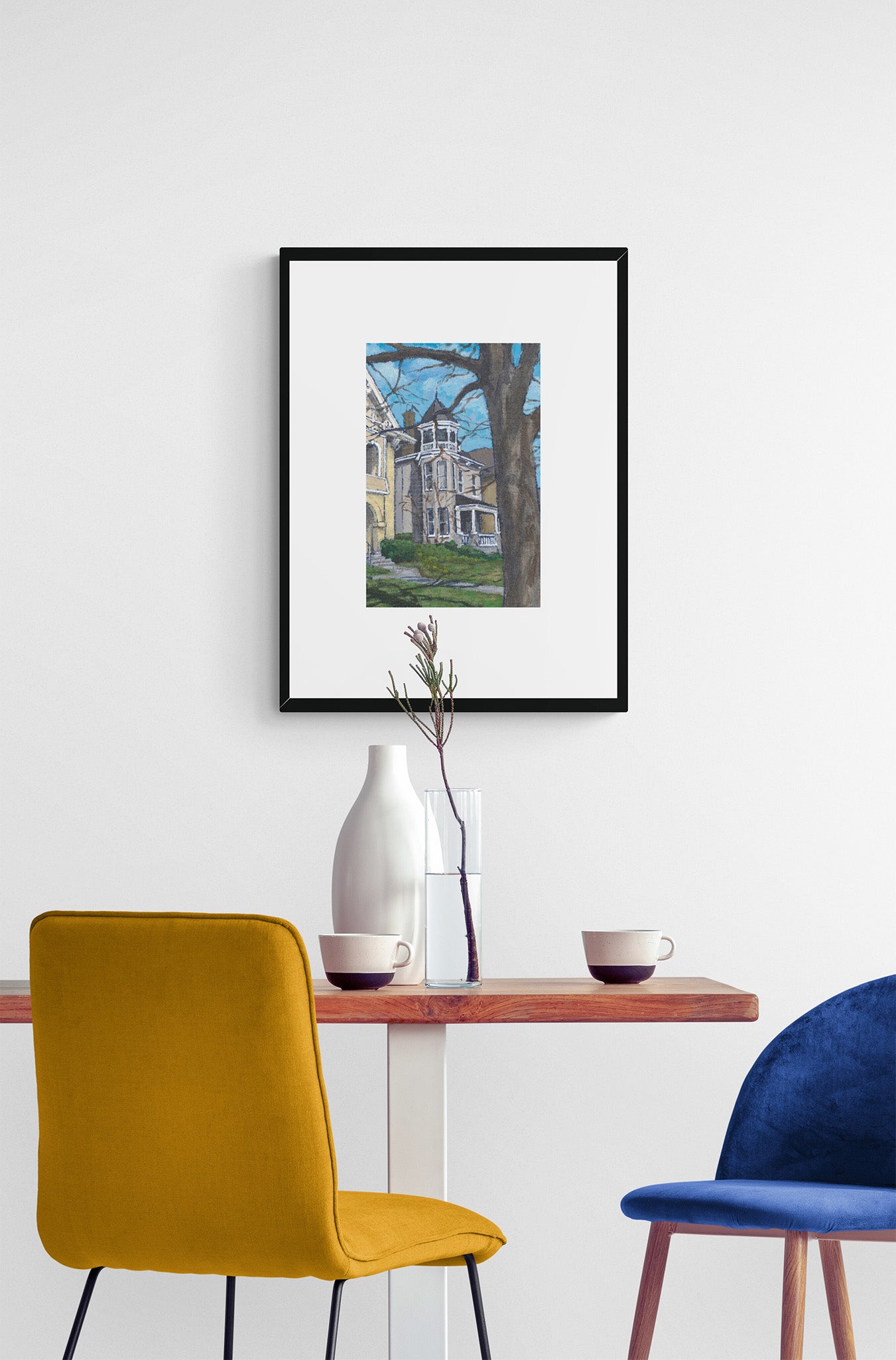 Framed Fine Art Print, Faux Mat - 18x24 inches | Historic Home in Acrylic, FMV-1000-1139