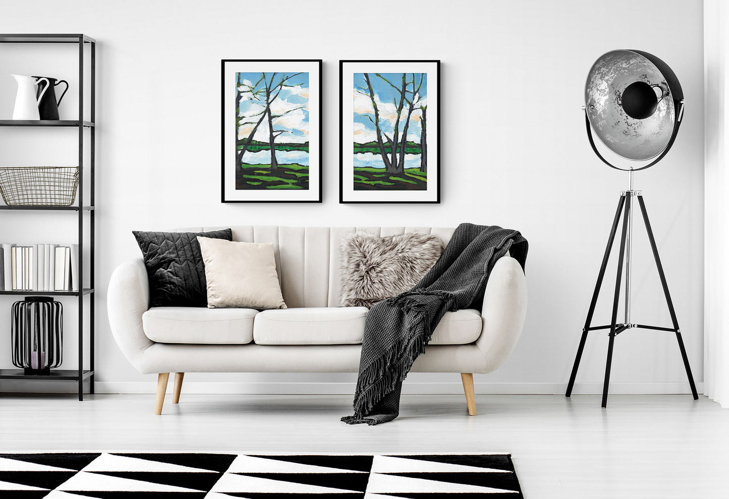 Framed Fine Art Print, White Mat - 14x20 19x28 24x36 | Lakeshore in Acrylic, FP2-1101L
