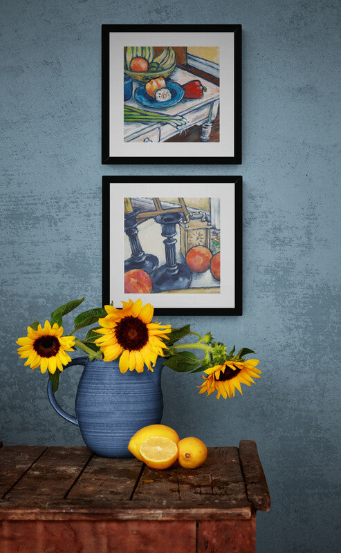 Framed Fine Art Print, White Mat - 12x12 inches | Still Life in Acrylic, FPS-1000-1101