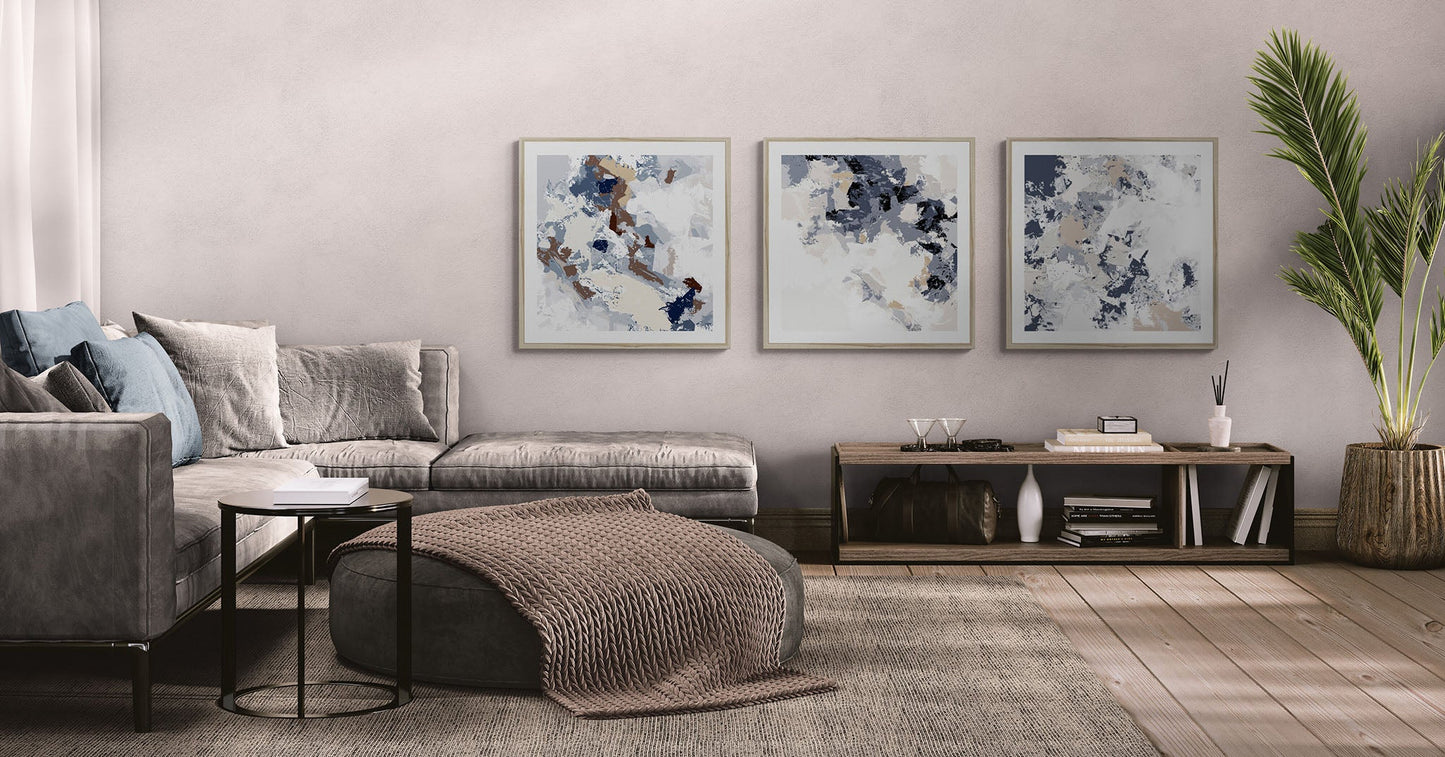 Imperial Suite #1162-7690 Abstract Graphic Art Print - Warm Espresso & Cream Design, Square 2-Inch Premium Gallery Matting