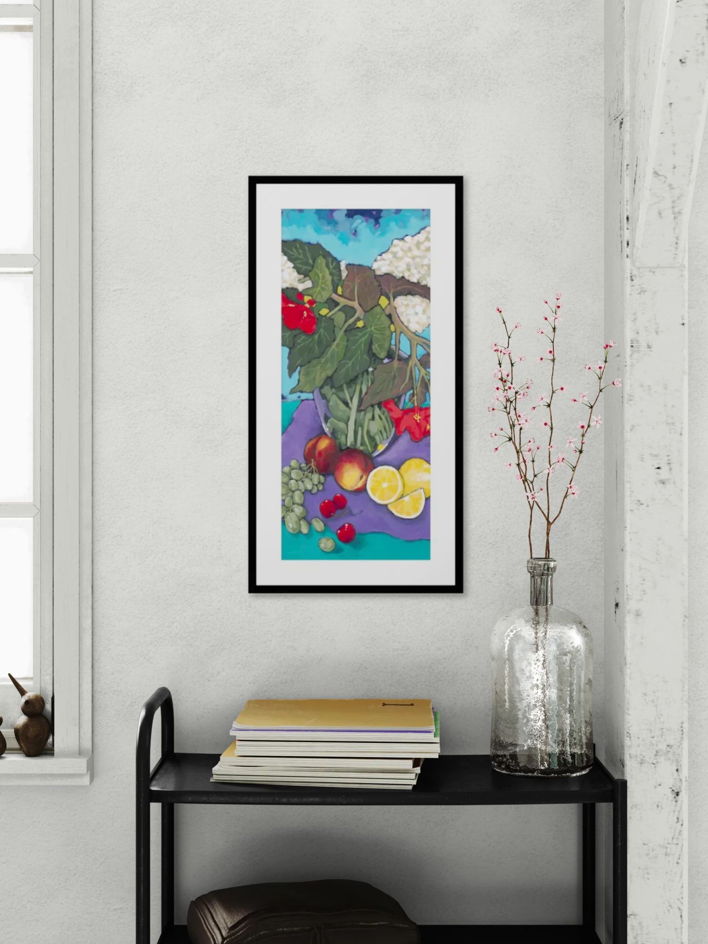 Framed Fine Art Print, White Mat - 16x32 inches | Fruit & Florals, FPT-1000-1146