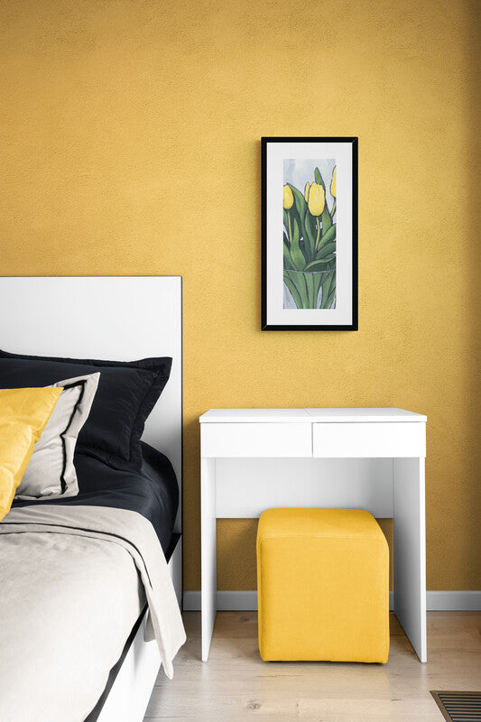 Framed Fine Art Print, White Mat - 12x24 inches | Yellow Tulips, FPT-1120-1143-002